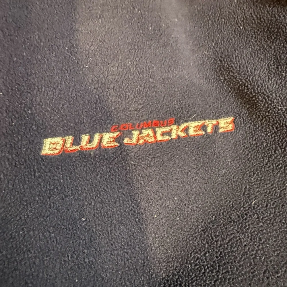 Reebok NHL Blue Jackets Fleece 1/4 Zip Pullover Navy Mens Large